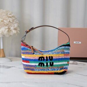 Miu Miu Multicolour Crochet Pouch Bag